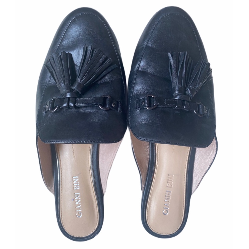 Gianni Bini Leather Upper Slide On Loafers Size 8